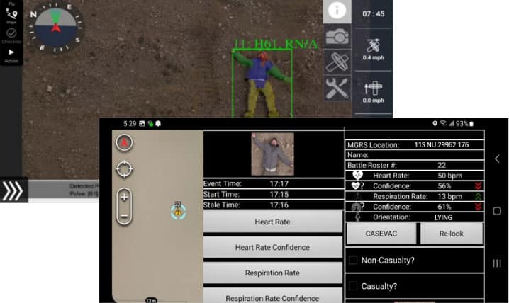 screenshots of actual computer displays showing AIMS software controller view