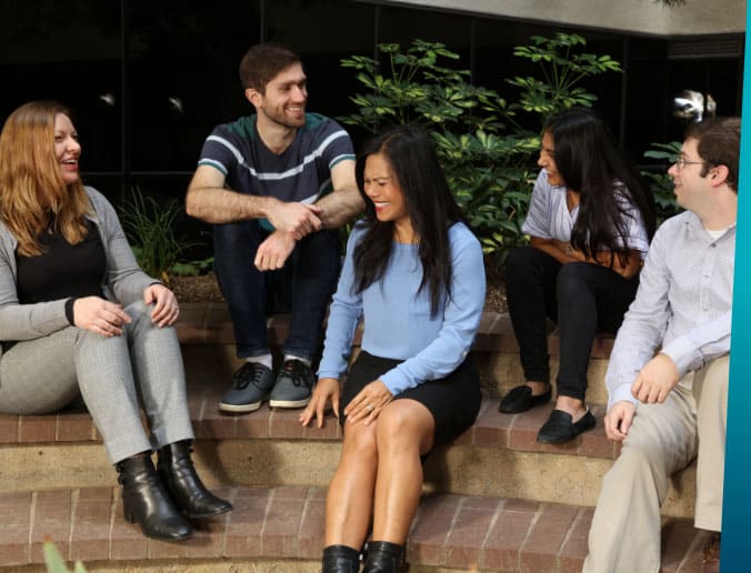 Arete employees gathered socially